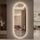 Frosted Oval Mirror with Warm LED - 60x150cm Woodglass Oval