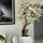 Shiny white globe vase with personalized cherry blossom tree