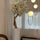 Matte Beige St. Tropez Vase with White Cherry Blossom Tree