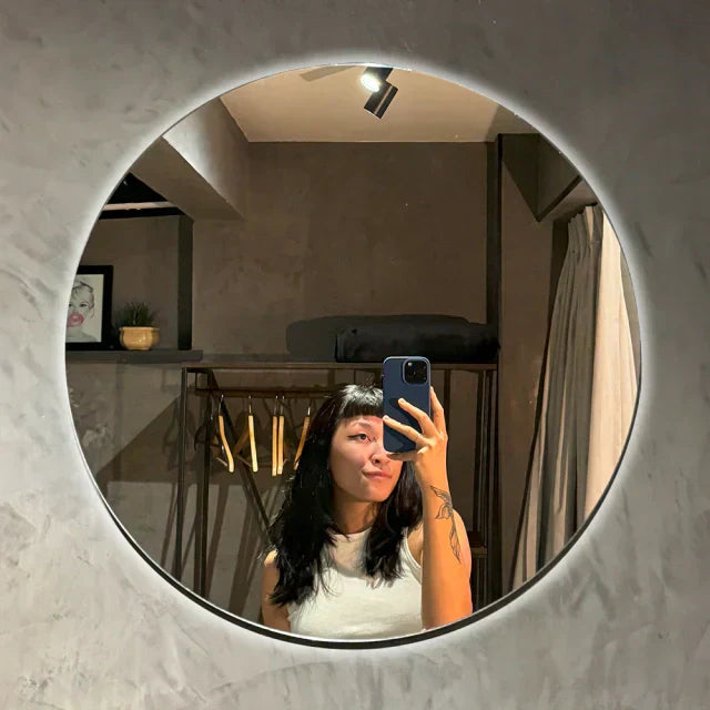 Slim Round Mirror with LED 60x60