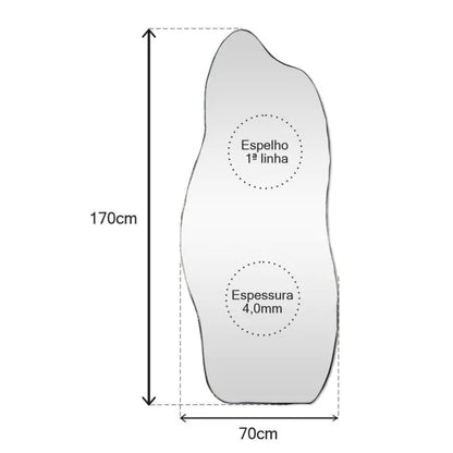 Full Body Fire Mirror 170x70cm