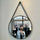 Adnet Leather Mirror 50cm + Bracket